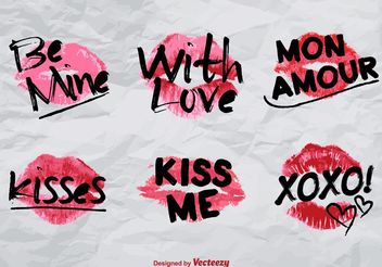 Vector love kisses sings - vector gratuit #157183 
