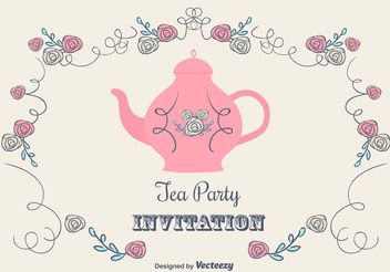Free Tea Party Invitation Card - Free vector #157233