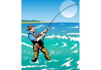Fishing Man Poster - Free vector #158143