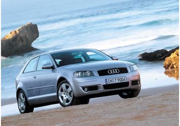 Audi A3 on the Beach - бесплатный vector #158393