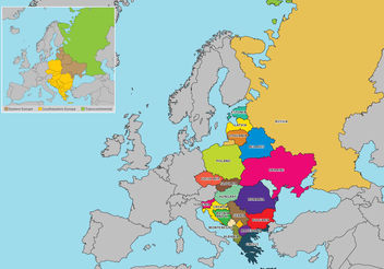 Eastern Europe Map Vector - бесплатный vector #159623