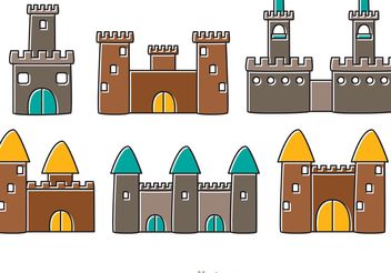 Cartoon Castle Fort Vectors - vector gratuit #160363 