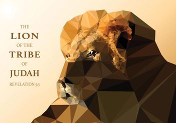 Free Vector Polygonal Lion Of Judah Wallpaper - Free vector #160373