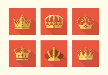 Free Flat Crowns Vector Icons - vector gratuit #160603 