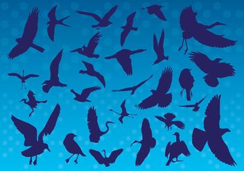 Flying Birds Silhouettes - Free vector #160643
