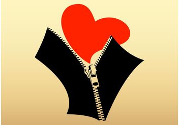 Heart And Zipper - vector gratuit #161003 