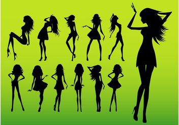 Girl Silhouettes - Free vector #161193