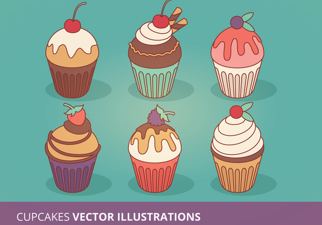Cupcakes Vector Collection - бесплатный vector #200843