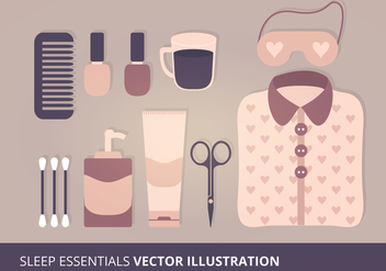Sleep Essentials Vector Illustration - Kostenloses vector #201233