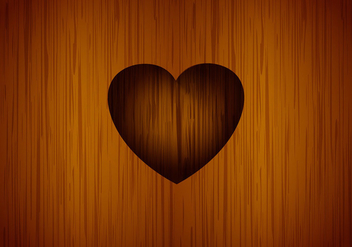Heart carved tree vector background - бесплатный vector #201313