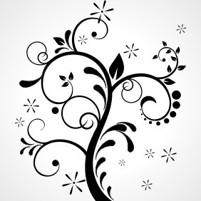 Floral Ornament On Grey - Free vector #204343