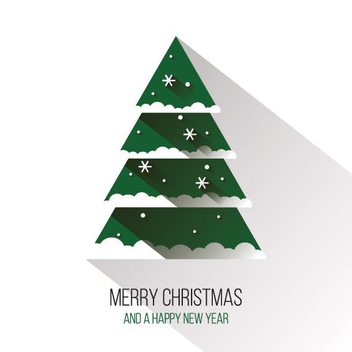 Flat Christmas Tree - vector gratuit #205243 