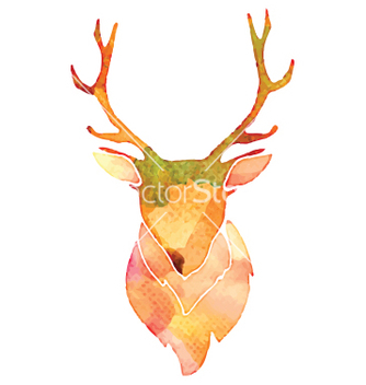 Free watercolor deer head vector - бесплатный vector #205433