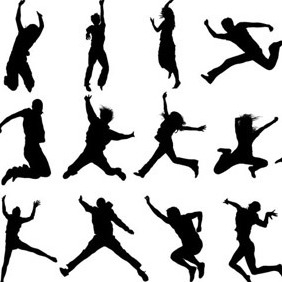 Jumping Silhouettes Set - Free vector #206713