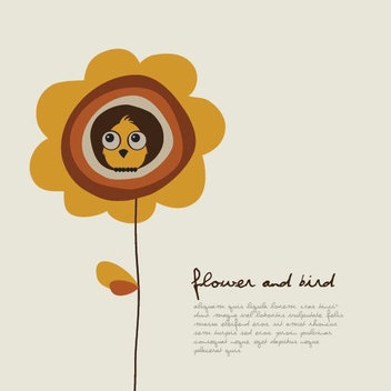 Flower and Bird - vector gratuit #206883 