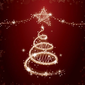 Shiny Christmas Tree - vector gratuit #208753 