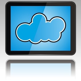 Cloud On Tablet PC - vector gratuit #208943 