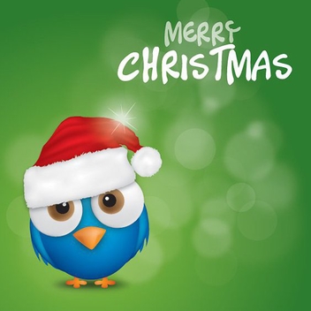 Merry Christmas Bird - Free vector #212163