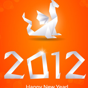 Free New Year Vector Greeting Card - Kostenloses vector #212763
