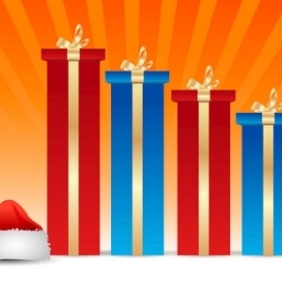 Merry Christmas Card On Gradient Striped Background - бесплатный vector #213293