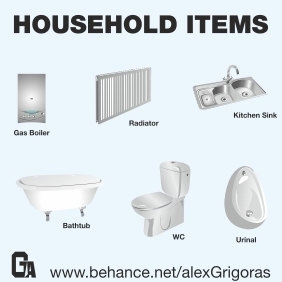 Household Items Collection - vector gratuit #214613 