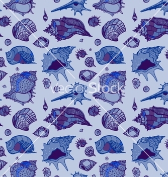 Free seamless pattern of sea shells vector - Free vector #215133
