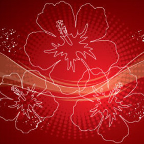 Red Ornament Flowers Free Vector Design - бесплатный vector #215313