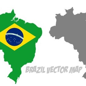 Vector Brazil With Flag - vector gratuit #215923 