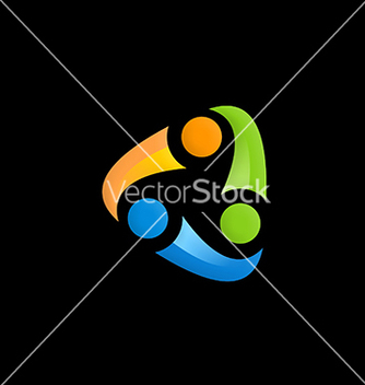 Free circular abstract people connection logo vector - vector gratuit #216633 