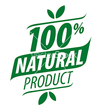 Free green logo for a 100 natural food vector - бесплатный vector #216763