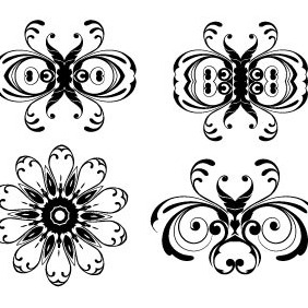 Floral Ornaments Vector Pack 2 - Free vector #216843