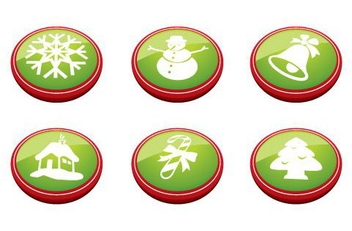 Christmas Buttons - vector gratuit #217653 