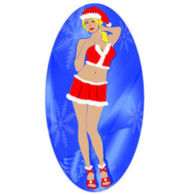 Sexy Santa Girl Vector - vector #218503 gratis