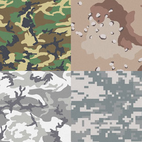 Free Camouflage Patterns For Illustrator & Photoshop - vector gratuit #219443 