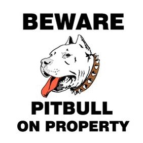 Beware Pitbull Sign - vector #220313 gratis