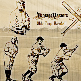 Olde-Time Baseball Vectors - vector gratuit #221273 