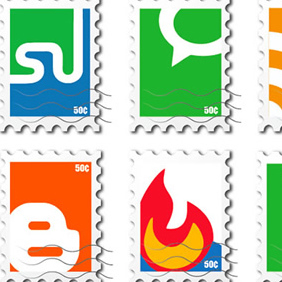 Stamp Social Vector Bookmarks - vector gratuit #221873 