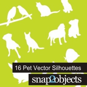 16 Pet Vector Silhouettes - vector #222813 gratis