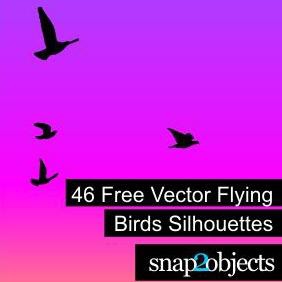 46 Free Vector Flying Birds Silhouettes - Free vector #223083