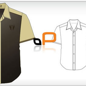 Short Sleeved Shirt Template - vector gratuit #223803 