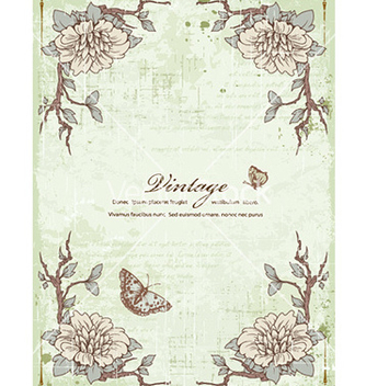 Free vintage frame with floral vector - vector #224813 gratis