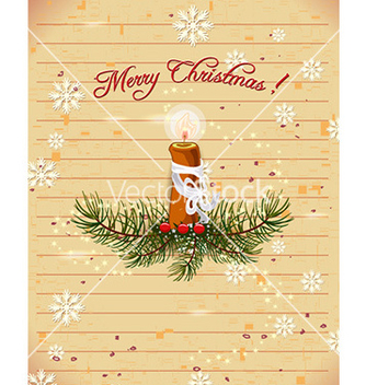 Free christmas with fir branches and candle vector - vector gratuit #224883 