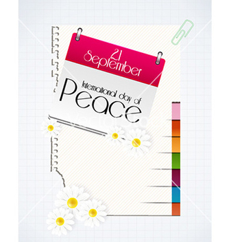 Free international day of peace with calendar vector - vector #225623 gratis