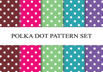 Colorful Polka Dot Pattern Set - Kostenloses vector #272763