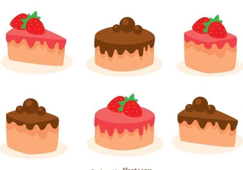 Stawberry And Choco Cake Slice - Kostenloses vector #272823