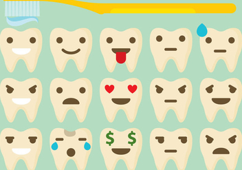 Tooth Emoticon Vectors - vector gratuit #273313 