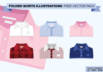 Folded Shirts Illustrations Free Vector Pack - Free vector #273953
