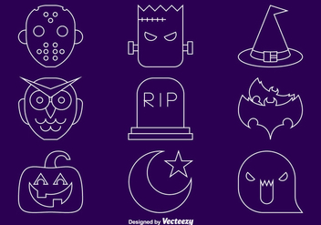 Halloween line icons - vector gratuit #275133 