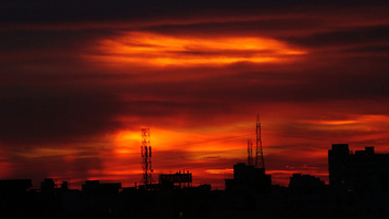fiery evening sky - image gratuit #280133 