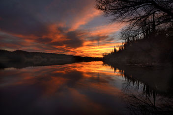 Orange sunset on Salt River, Mesa, AZ - Kostenloses image #291023